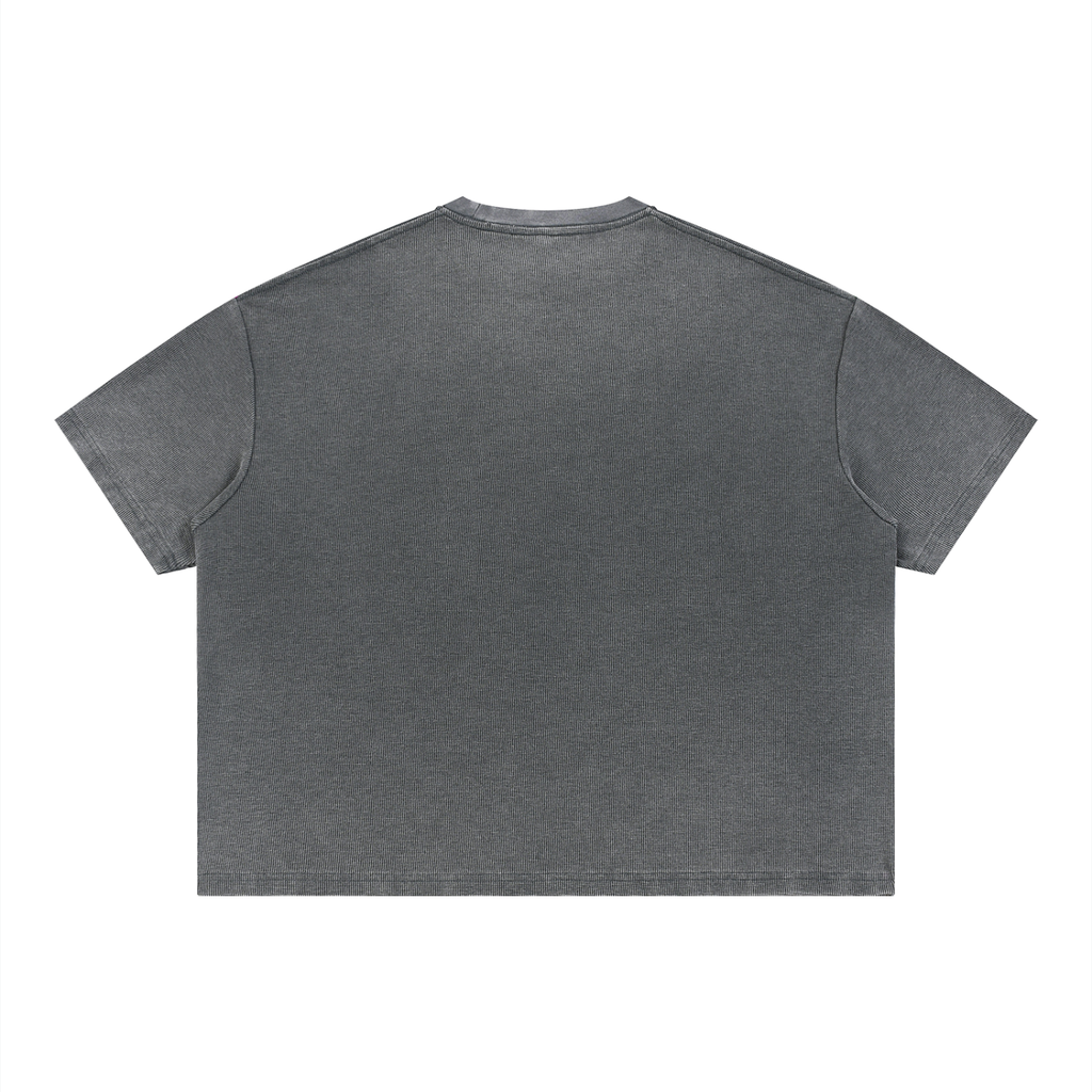 4leafclover Wash Sunfade Boxy Waffle T-Shirt