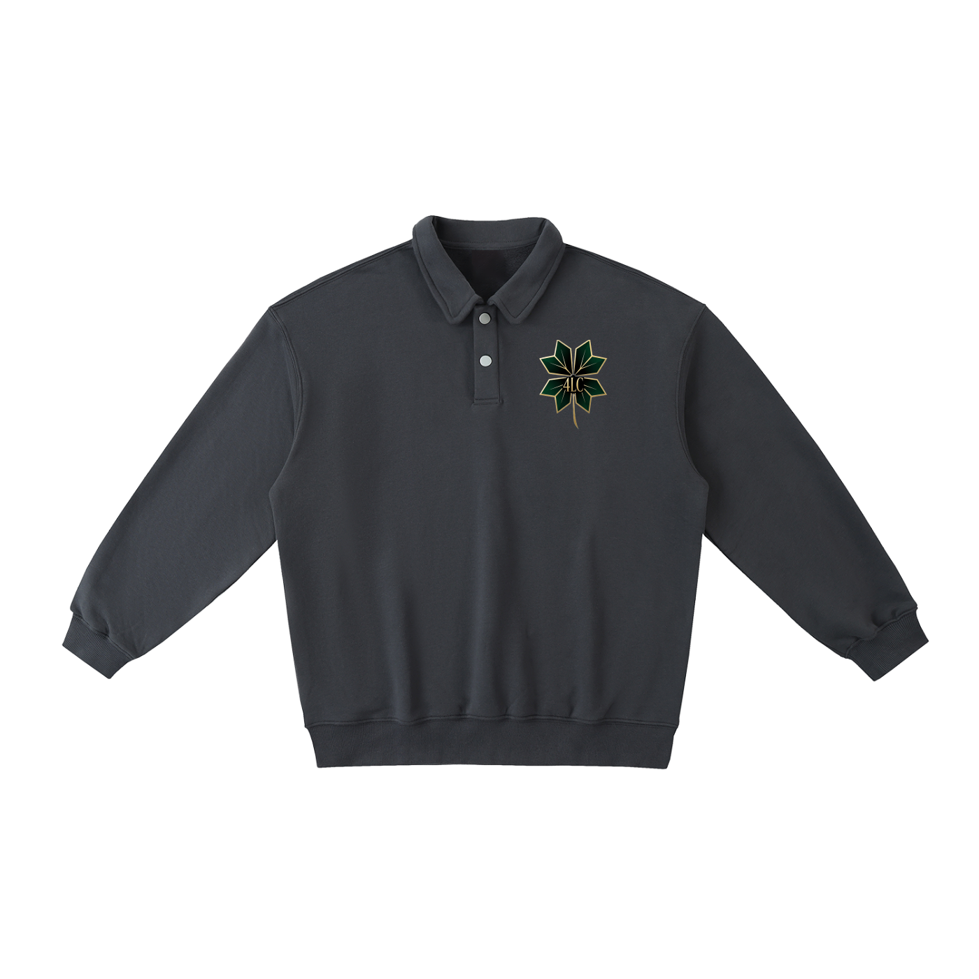 4LC heavyweight Polo-Collar Sweatshirt
