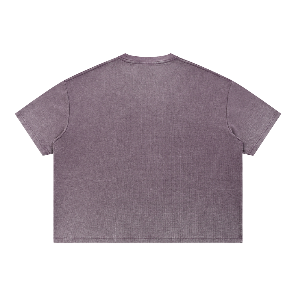 4leafclover Wash Sunfade Boxy Waffle T-Shirt