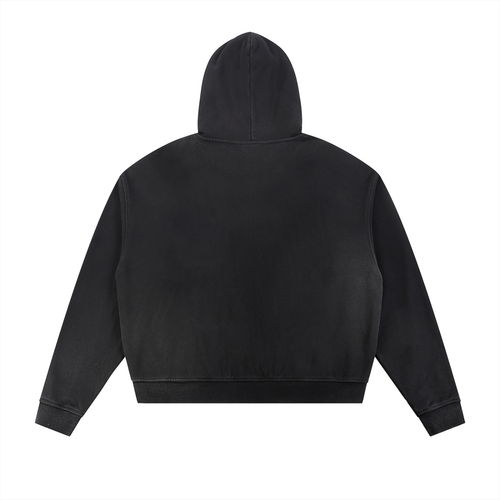 4LC Frayed Raw Edge Fleece Zip Hoodie