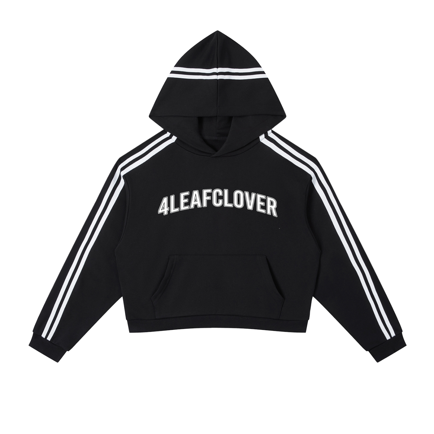 4leafclover Side Stripe Cropped Hoodie