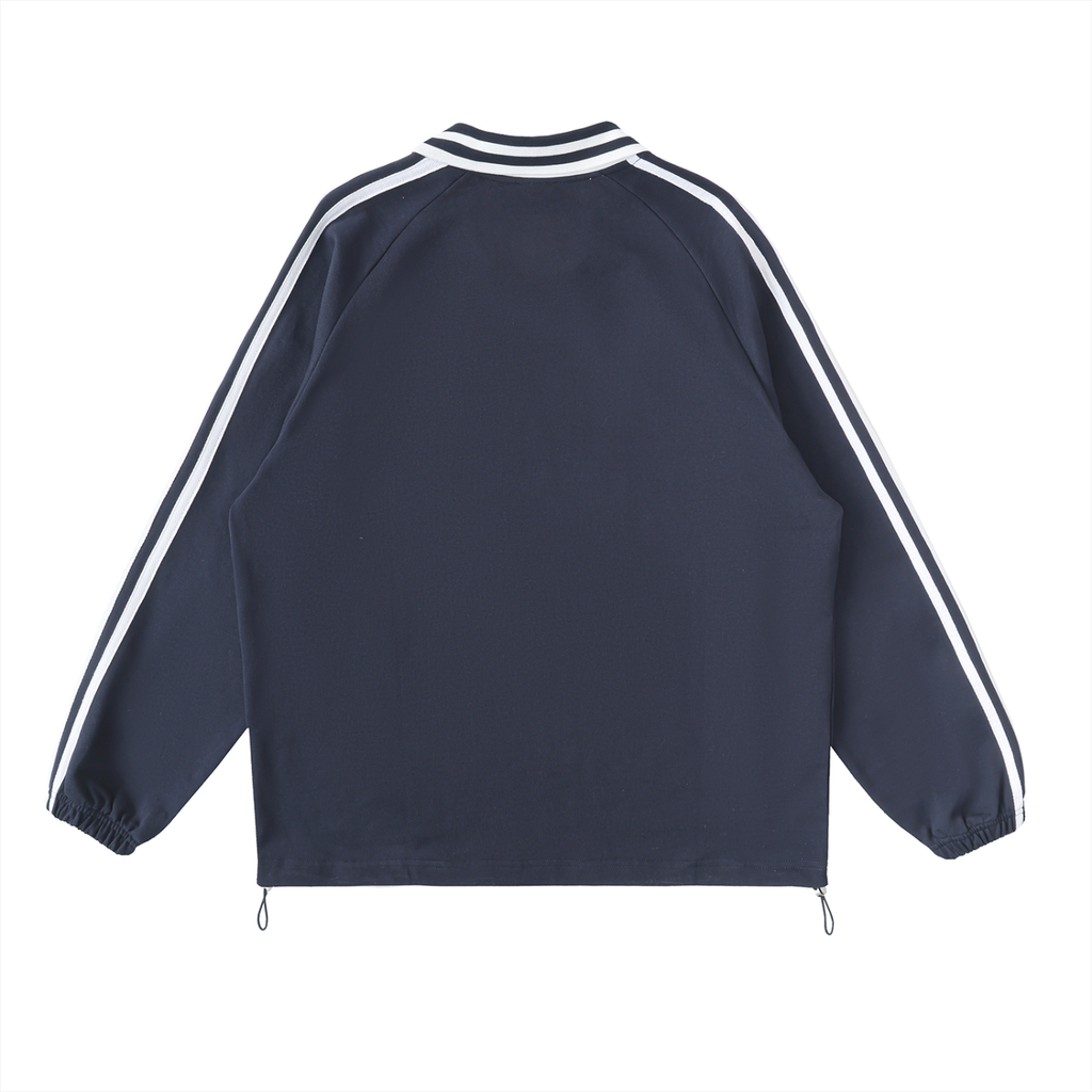 4lC Striped Lapel Collar Sweatshirt