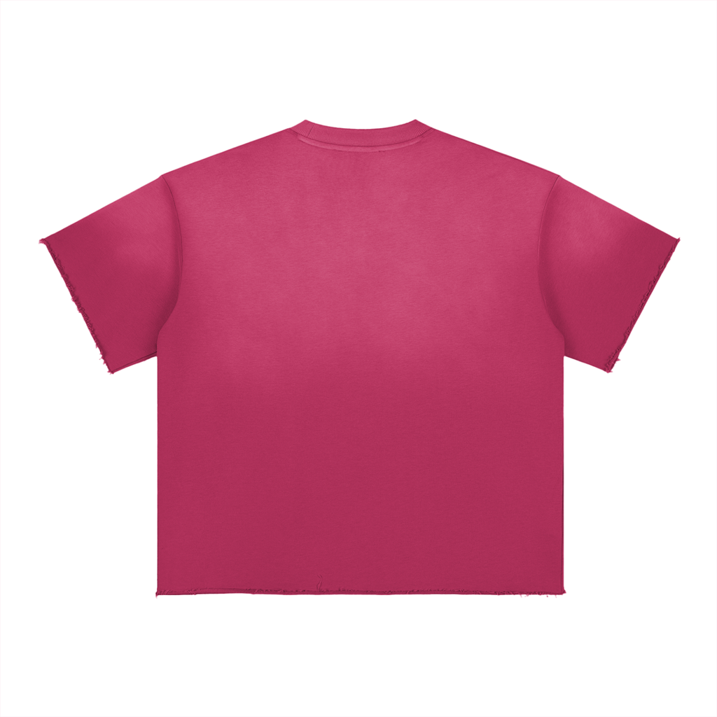 Pink 4leafclover Raw Edge T-Shirt