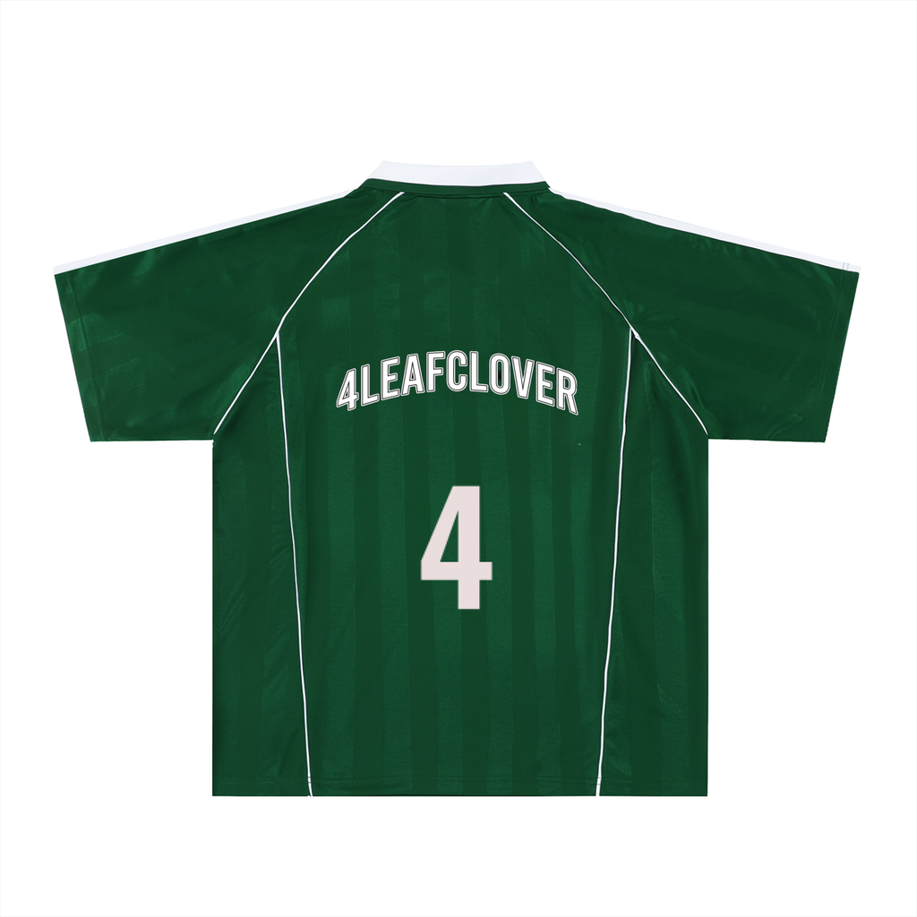 4leafclover Striped Collared Soccer Jersey