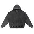 4LC Snow Wash Oversized Zip-Up Hoodie