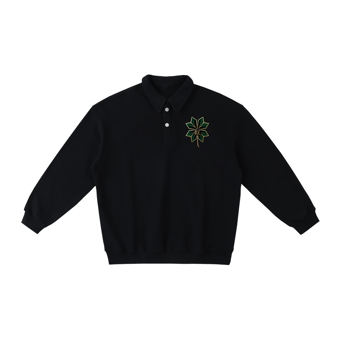4LC heavyweight Polo-Collar Sweatshirt