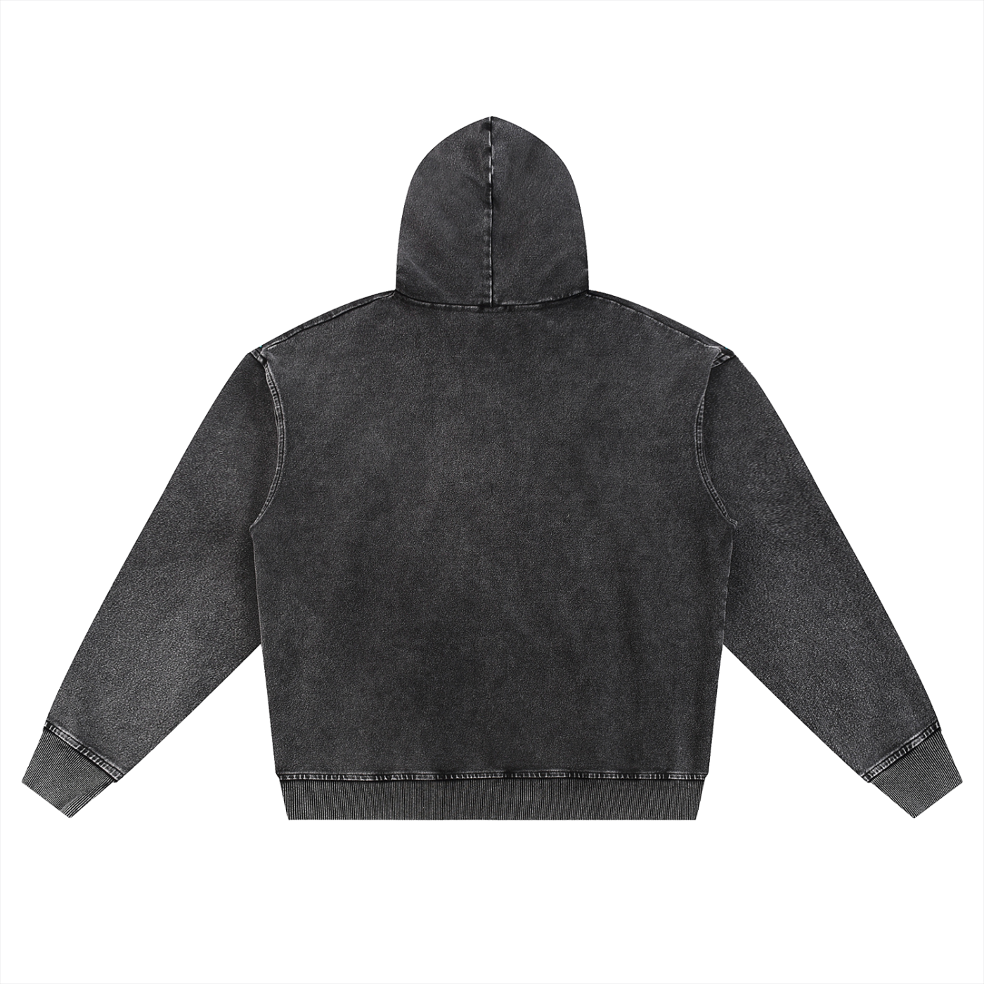 4LC Snow Wash Oversized Zip-Up Hoodie