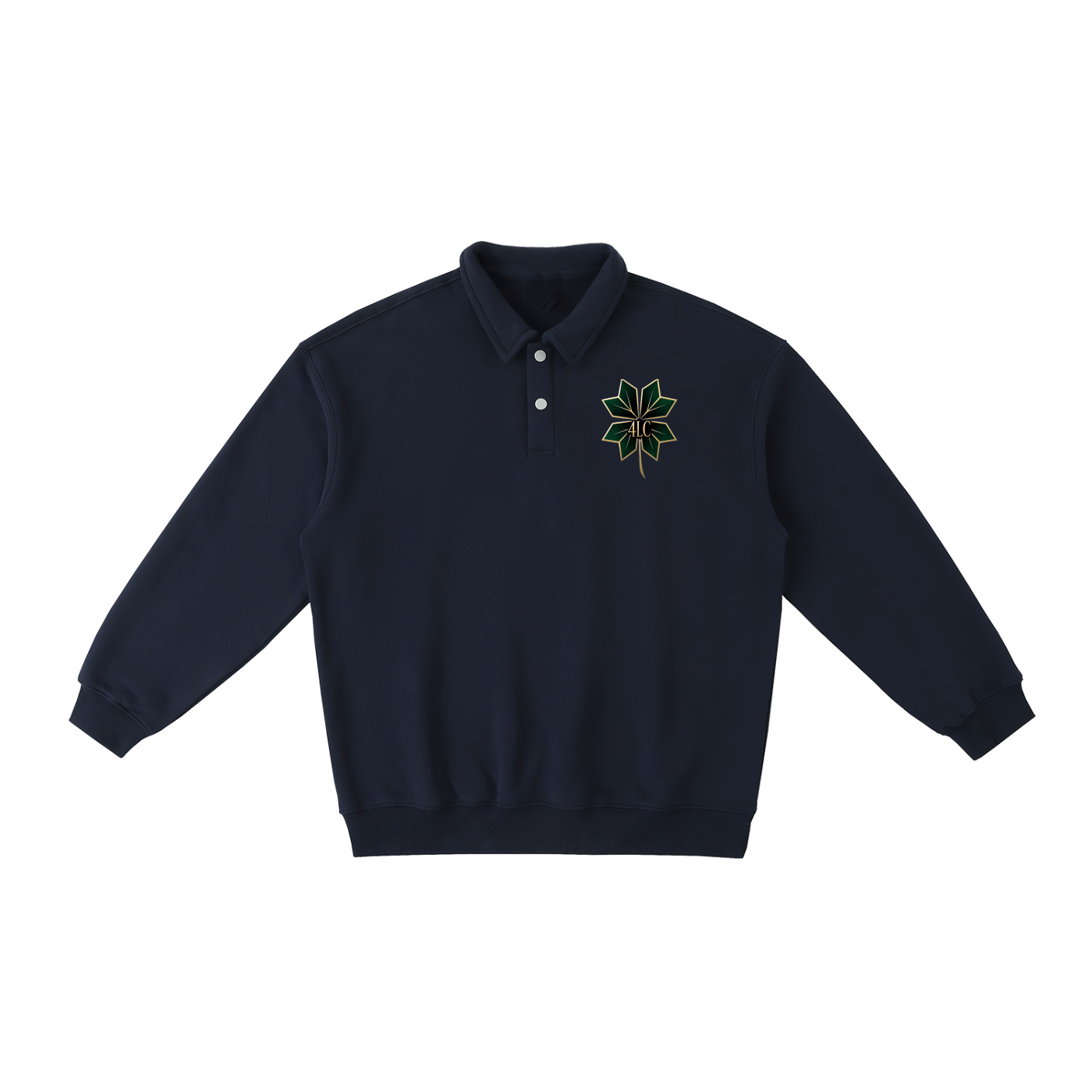 4LC heavyweight Polo-Collar Sweatshirt