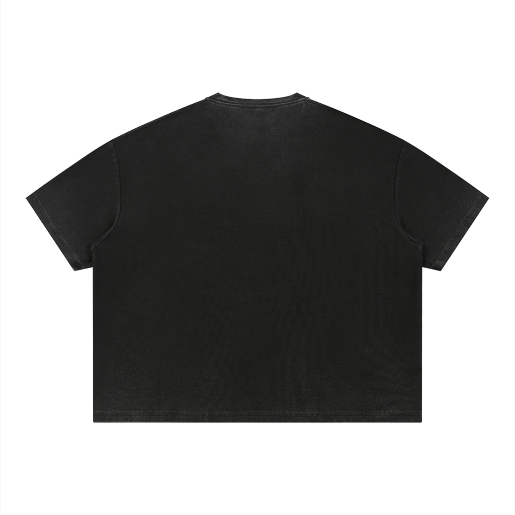 4leafclover Wash Sunfade Boxy Waffle T-Shirt