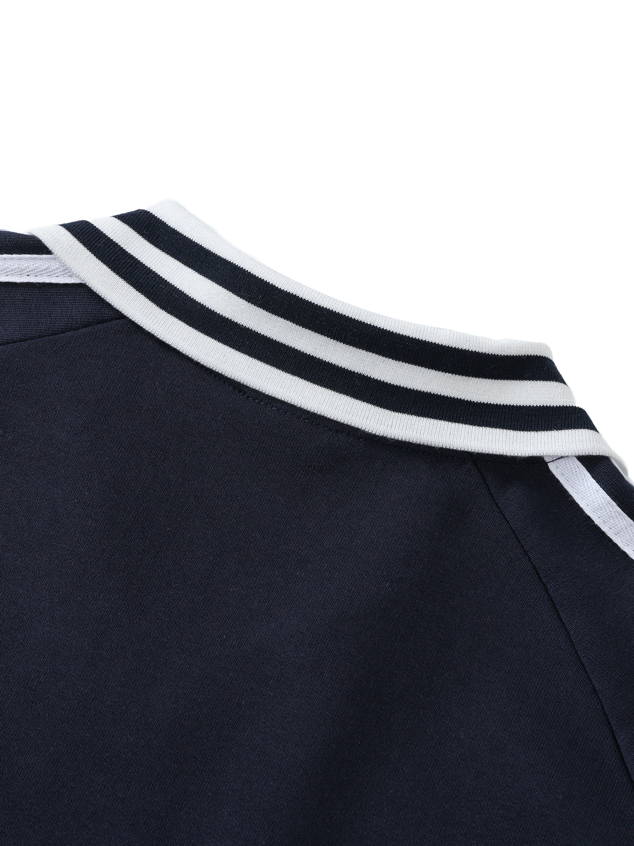 4lC Striped Lapel Collar Sweatshirt