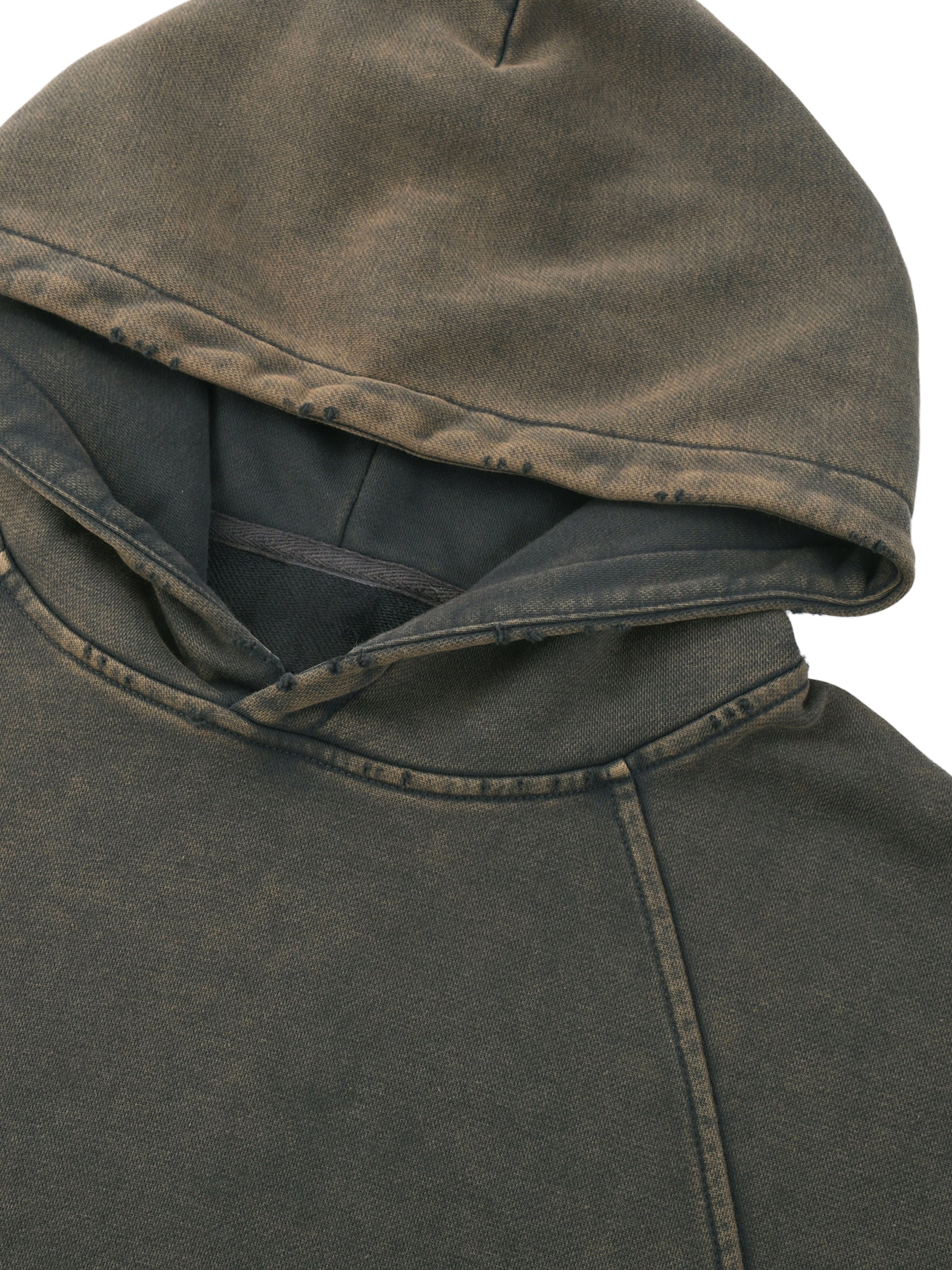 4leafclover Vintage Washed Frayed-Hem Hoodie
