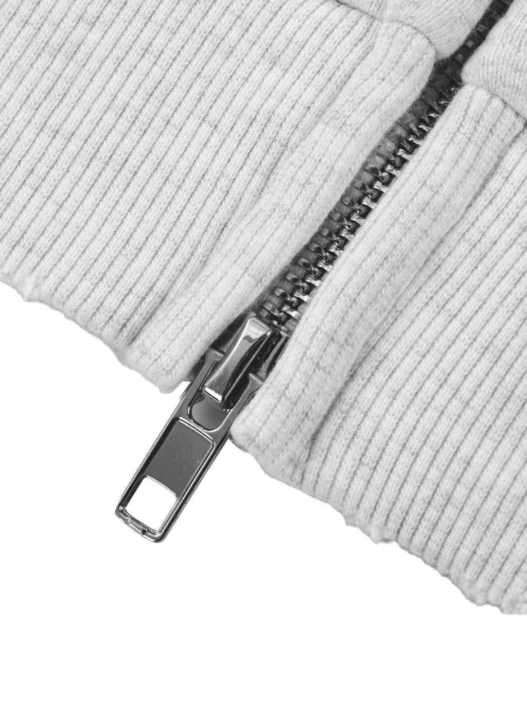4leafclover Raw Edge Fleece Zip Hoodie